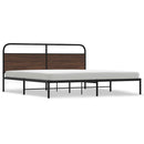 vidaXL barna tölgy színű fém ágykeret matrac nélkül 183 x 213 cm
