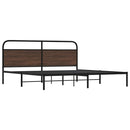 vidaXL barna tölgy színű fém ágykeret matrac nélkül 183 x 213 cm