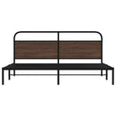 vidaXL barna tölgy színű fém ágykeret matrac nélkül 183 x 213 cm