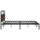 vidaXL barna tölgy színű fém ágykeret matrac nélkül 193 x 203 cm