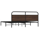 vidaXL barna tölgy színű fém ágykeret matrac nélkül 193 x 203 cm