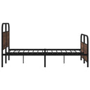 vidaXL barna tölgy színű fém ágykeret matrac nélkül 137 x 190 cm