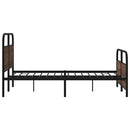 vidaXL barna tölgy színű fém ágykeret matrac nélkül 140 x 190 cm