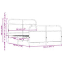 vidaXL barna tölgy színű fém ágykeret matrac nélkül 140 x 190 cm