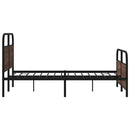 vidaXL barna tölgy színű fém ágykeret matrac nélkül 140 x 200 cm