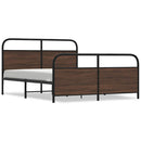 vidaXL barna tölgy színű fém ágykeret matrac nélkül 150 x 200 cm