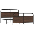 vidaXL barna tölgy színű fém ágykeret matrac nélkül 150 x 200 cm