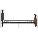 vidaXL barna tölgy színű fém ágykeret matrac nélkül 150 x 200 cm