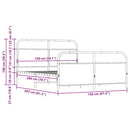 vidaXL barna tölgy színű fém ágykeret matrac nélkül 150 x 200 cm