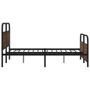 vidaXL barna tölgy színű fém ágykeret matrac nélkül 160 x 200 cm
