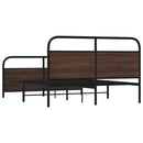 vidaXL barna tölgy színű fém ágykeret matrac nélkül 160 x 200 cm