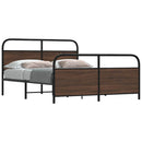 vidaXL barna tölgy színű fém ágykeret matrac nélkül 160 x 200 cm