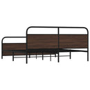 vidaXL barna tölgy színű fém ágykeret matrac nélkül 180 x 200 cm