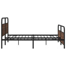 vidaXL barna tölgy színű fém ágykeret matrac nélkül 183 x 213 cm