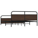 vidaXL barna tölgy színű fém ágykeret matrac nélkül 183 x 213 cm