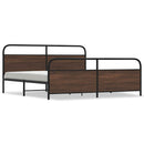 vidaXL barna tölgy színű fém ágykeret matrac nélkül 193 x 203 cm