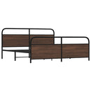vidaXL barna tölgy színű fém ágykeret matrac nélkül 193 x 203 cm