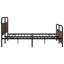 vidaXL barna tölgy színű fém ágykeret matrac nélkül 193 x 203 cm