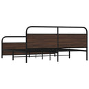 vidaXL barna tölgy színű fém ágykeret matrac nélkül 193 x 203 cm