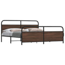 vidaXL barna tölgy színű fém ágykeret matrac nélkül 193 x 203 cm