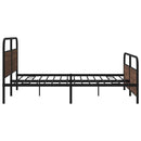 vidaXL barna tölgy színű fém ágykeret matrac nélkül 200 x 200 cm