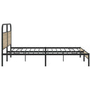 vidaXL füstös tölgy színű fém ágykeret matrac nélkül 180 x 200 cm