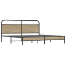 vidaXL füstös tölgy színű fém ágykeret matrac nélkül 183 x 213 cm