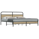 vidaXL füstös tölgy színű fém ágykeret matrac nélkül 183 x 213 cm