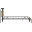 vidaXL füstös tölgy színű fém ágykeret matrac nélkül 200 x 200 cm