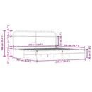 vidaXL füstös tölgy színű fém ágykeret matrac nélkül 200 x 200 cm
