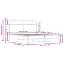 vidaXL füstös tölgy színű fém ágykeret matrac nélkül 160 x 200 cm
