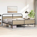 vidaXL füstös tölgy színű fém ágykeret matrac nélkül 183 x 213 cm