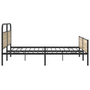 vidaXL füstös tölgy színű fém ágykeret matrac nélkül 183 x 213 cm