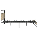 vidaXL füstös tölgy színű fém ágykeret matrac nélkül 200 x 200 cm