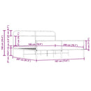 vidaXL füstös tölgy színű fém ágykeret matrac nélkül 180 x 200 cm
