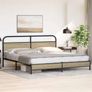 vidaXL sonoma tölgy színű fém ágykeret matrac nélkül 180 x 200 cm