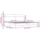 vidaXL sonoma tölgy színű fém ágykeret matrac nélkül 180 x 200 cm