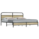 vidaXL sonoma tölgy színű fém ágykeret matrac nélkül 183 x 213 cm