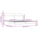 vidaXL sonoma tölgy színű fém ágykeret matrac nélkül 200 x 200 cm
