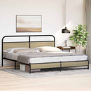 vidaXL sonoma tölgy színű fém ágykeret matrac nélkül 180 x 200 cm