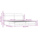 vidaXL sonoma tölgy színű fém ágykeret matrac nélkül 193 x 203 cm