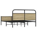 vidaXL sonoma tölgyszínű fém ágykeret matrac nélkül 160 x 200 cm