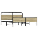 vidaXL sonoma tölgy színű fém ágykeret matrac nélkül 180 x 200 cm