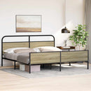 vidaXL sonoma tölgy színű fém ágykeret matrac nélkül 183 x 213 cm