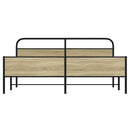 vidaXL sonoma tölgy színű fém ágykeret matrac nélkül 183 x 213 cm