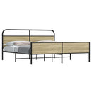 vidaXL sonoma tölgy színű fém ágykeret matrac nélkül 183 x 213 cm