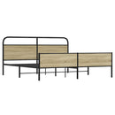 vidaXL sonoma tölgy színű fém ágykeret matrac nélkül 200 x 200 cm