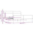 vidaXL sonoma tölgy színű fém ágykeret matrac nélkül 200 x 200 cm