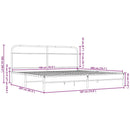 vidaXL barna tölgy színű fém ágykeret matrac nélkül 180 x 200 cm