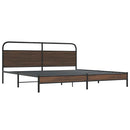 vidaXL barna tölgy színű fém ágykeret matrac nélkül 193 x 203 cm